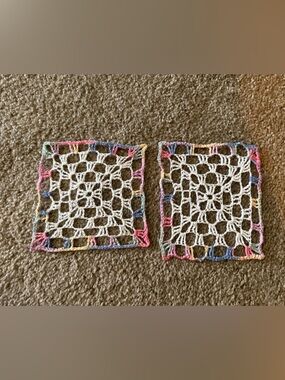 Crochet Rainbow 🌈 Coasters 🩷